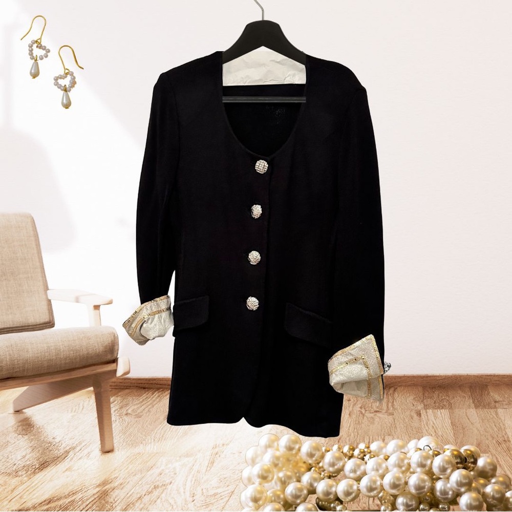 St  John Evening Gold Embellished Knit Jacket- size 10
